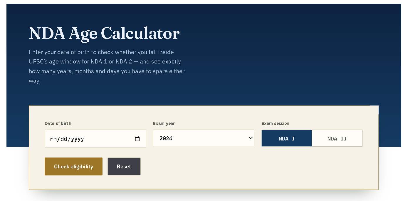 NDA Age Calculator